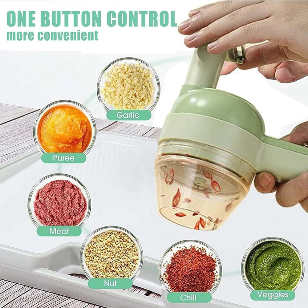 4 in 1 portable electric vegetable cutter set