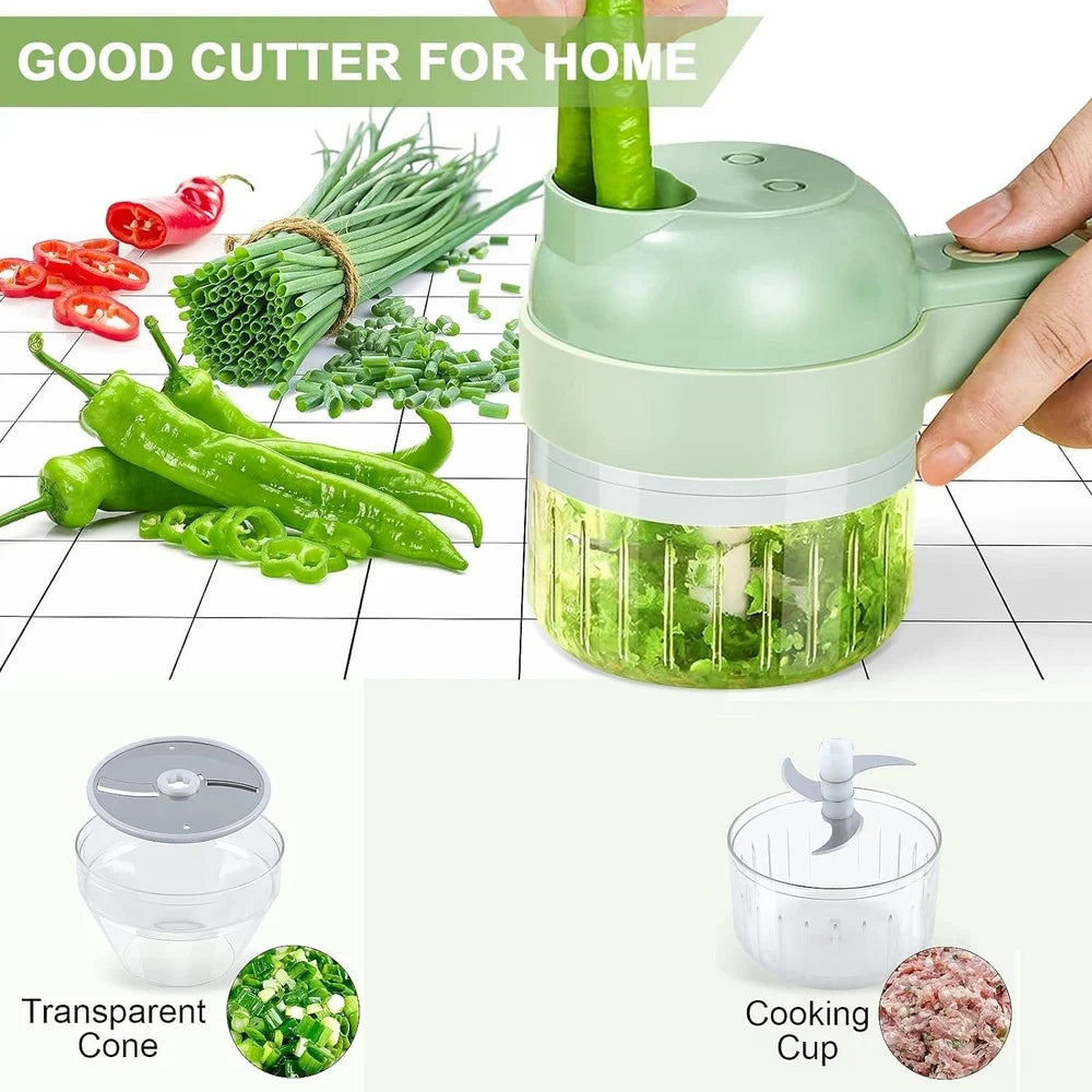 4 in 1 portable electric vegetable cutter set