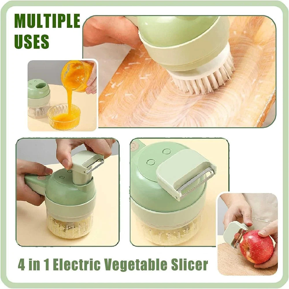 4 in 1 portable electric vegetable cutter set
